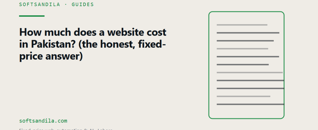 How much does a website cost in Pakistan? (the honest, fixed-price answer)