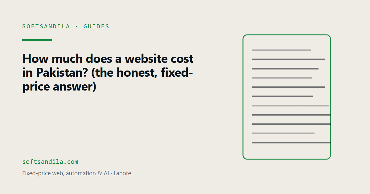 How much does a website cost in Pakistan? (the honest, fixed-price answer)