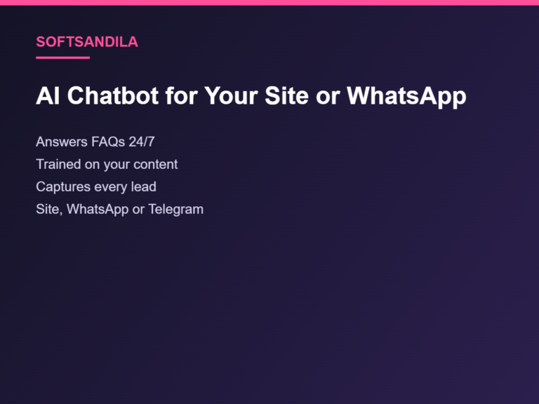 AI Chatbot for Your Site or WhatsApp