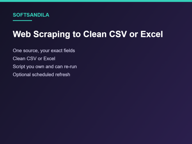 Web Scraping to Clean CSV or Excel