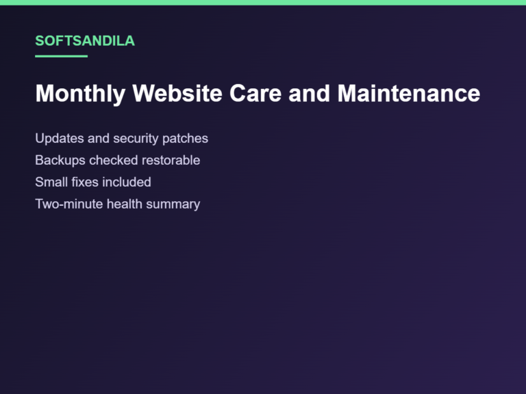 Monthly Website Care and Maintenance