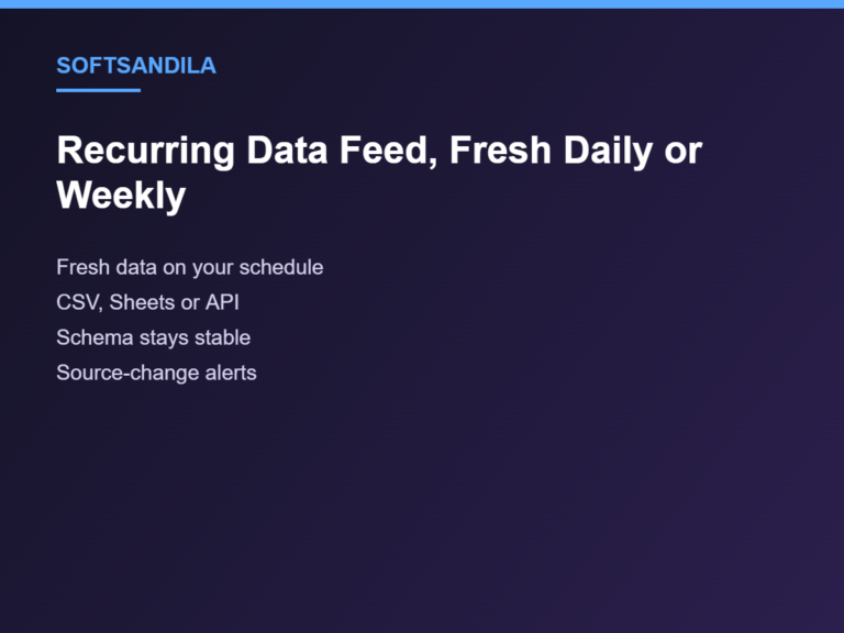 Recurring Data Feed, Fresh Daily or Weekly