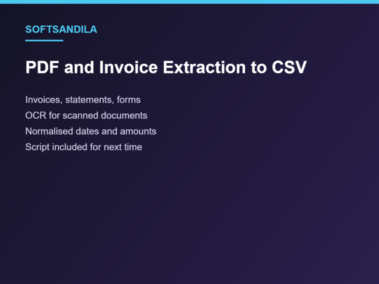 PDF and Invoice Extraction to CSV or Sheets