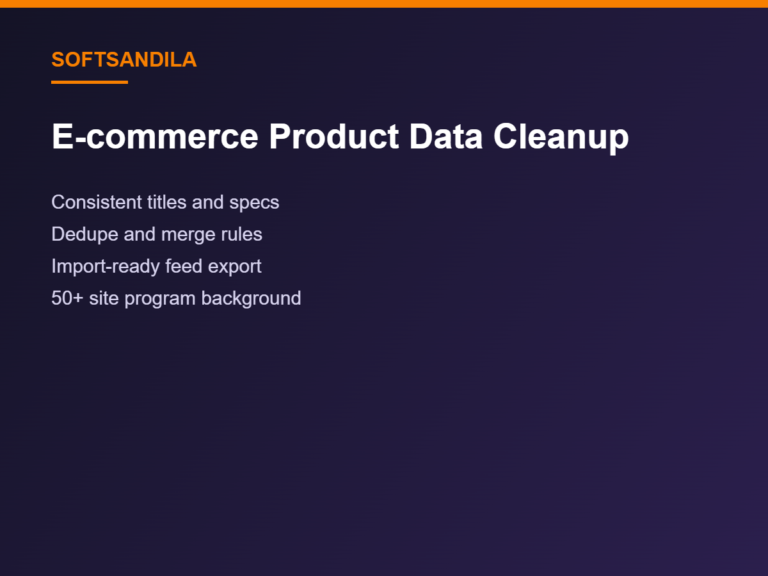 E-commerce Product Data Cleanup and Sync