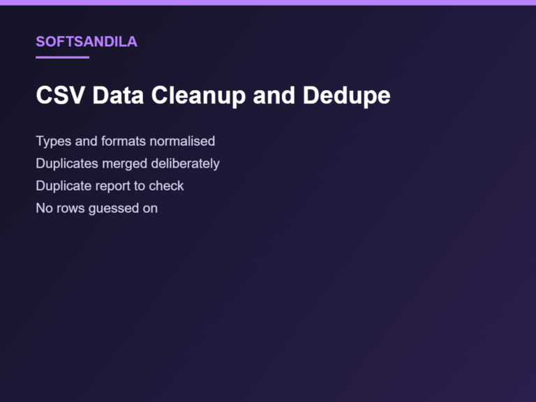 CSV Data Cleanup and Dedupe Service