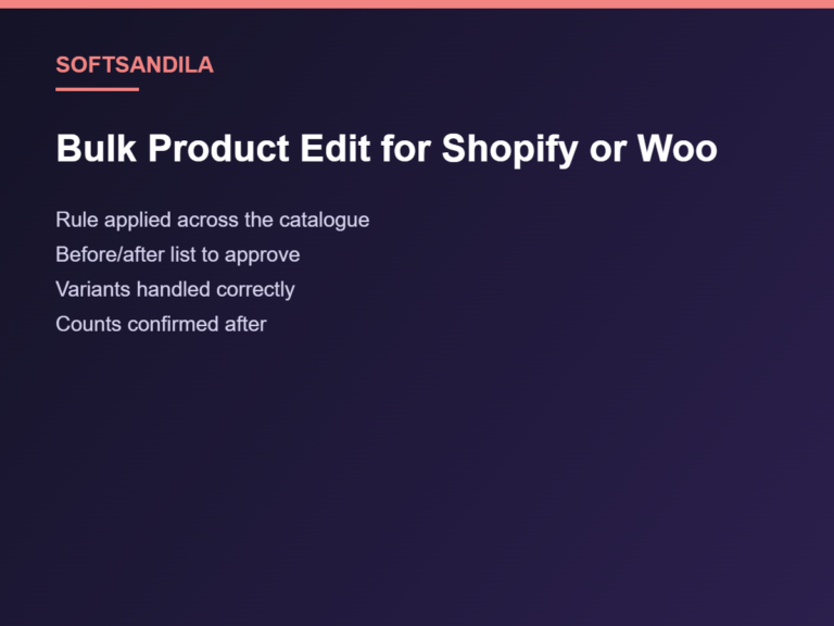 Bulk Product Edit for Shopify or Woo