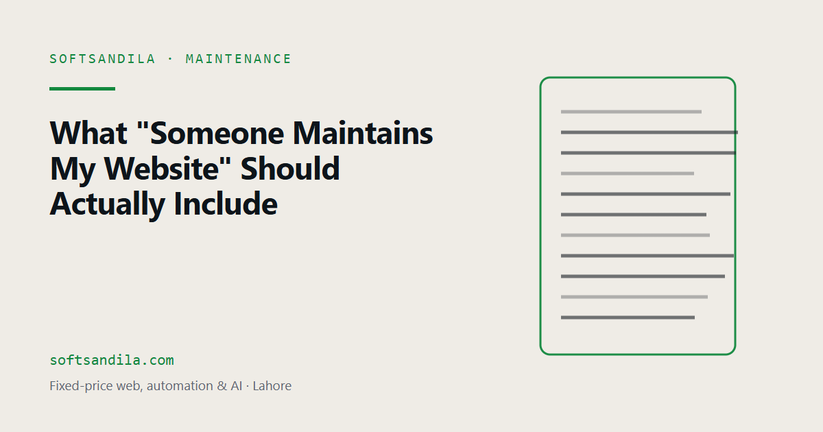 What “Someone Maintains My Website” Should Actually Include
